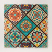 Kleurrijke patchwork tegel: Islamitische motieven. Legpuzzel (Horizontaal)