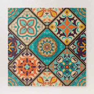 Kleurrijke patchwork tegel: Islamitische motieven. Legpuzzel