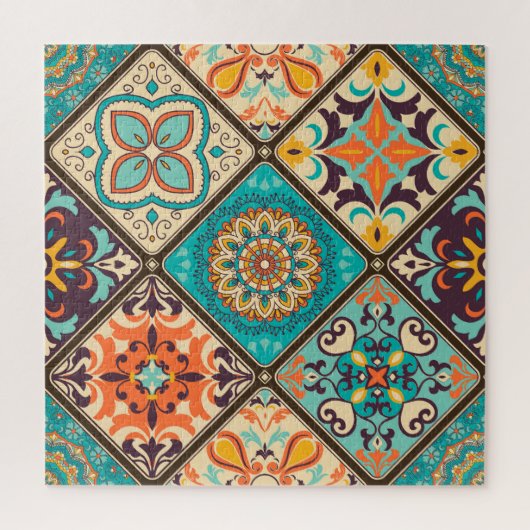 Kleurrijke patchwork tegel: Islamitische motieven. Legpuzzel (Verticaal)