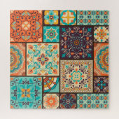 Kleurrijke patchwork tegel: Islamitische motieven. Legpuzzel (Horizontaal)