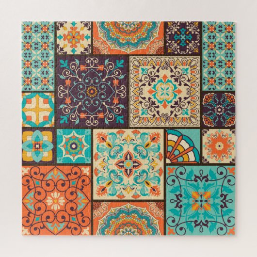 Kleurrijke patchwork tegel: Islamitische motieven. Legpuzzel (Verticaal)