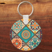 Kleurrijke patchwork tegel: Islamitische motieven. Sleutelhanger (Achterkant)