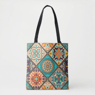 Kleurrijke patchwork tegel: Islamitische motieven. Tote Bag