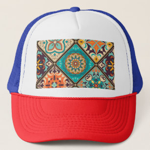 Kleurrijke patchwork tegel: Islamitische motieven. Trucker Pet