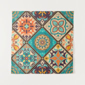 Kleurrijke patchwork tegel: Islamitische motieven. Wandkleed (Voorkant (horizontaal))