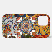 Kleurrijke Patchwork Tegel: Majolica Pottery Style Case-Mate iPhone Case (Achterkant (horizontaal))