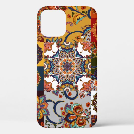 Kleurrijke Patchwork Tegel: Majolica Pottery Style Case-Mate iPhone Case (Achterkant)