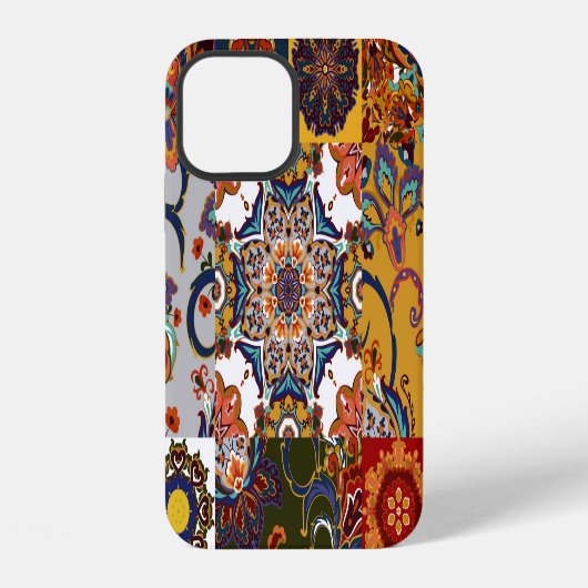 Kleurrijke Patchwork Tegel: Majolica Pottery Style iPhone Hoesje (Achterkant)
