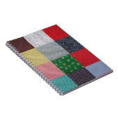 kleurrijke  patchwork textiel vierkanten notitieboek (Rechterzijde)