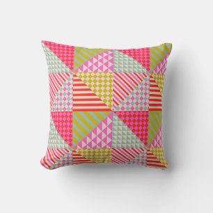 Kleurrijke Patchwork Worp Kussen Housewarming