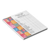 Kleurrijke patchworkprint Yahtzee-avond Notitieblok (Schuin)