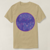 Kleurrijke patelvlinders met blauwe achtergrond P T-shirt (Design voorkant)