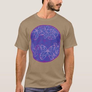 Kleurrijke patelvlinders met blauwe achtergrond P T-shirt