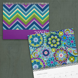 Kleurrijke patronen en funky ontwerpen kalender