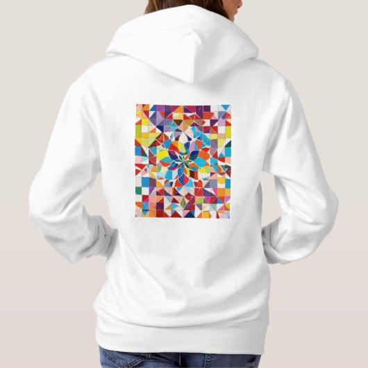 kleurrijke patronen hoodie (Achterkant)