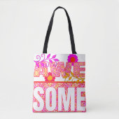 Kleurrijke patrontas met de tekst Geweldig Tote Bag (Voorkant)