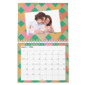 Kleurrijke Patroon Gepersonaliseerde 18 Foto Sjabl Kalender (Mar 2026)