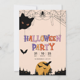 Kleurrijke Patroon Happy Halloween Party Uitnodigi Kaart