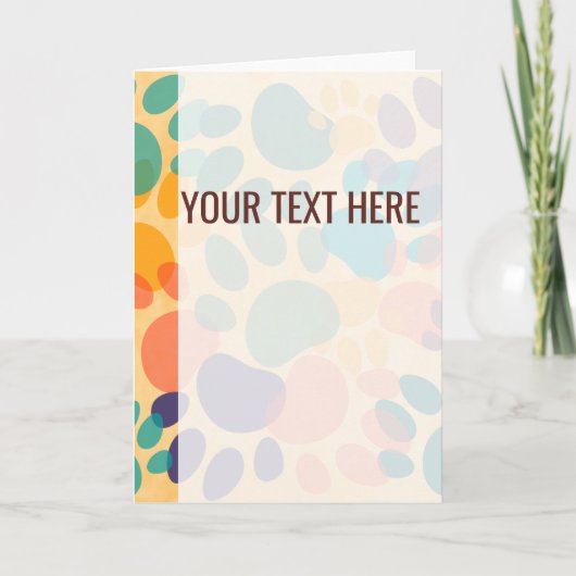 Kleurrijke Patroon Hond Paw Prints Aankondiging (Voorkant)