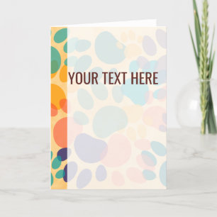 Kleurrijke Patroon Hond Paw Prints Aankondiging