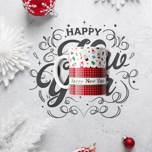 Kleurrijke patroon Kerst Koffie Mok