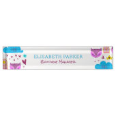 kleurrijke patroon kinderen business manager naambordje (Voorkant)