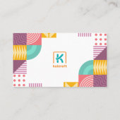 Kleurrijke Patroon voor Kunst en Ambacht Visitekaa Visitekaartje (Achterkant)