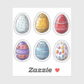 Kleurrijke Patroonpaasei Set Sticker (Vel)