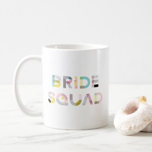 Kleurrijke patroontypografie Modern Bride Squad Mo Koffiemok