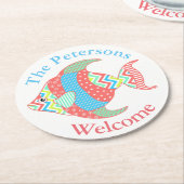 Kleurrijke Patterned Fish Custom Paper Onderzetter (Gebogen)