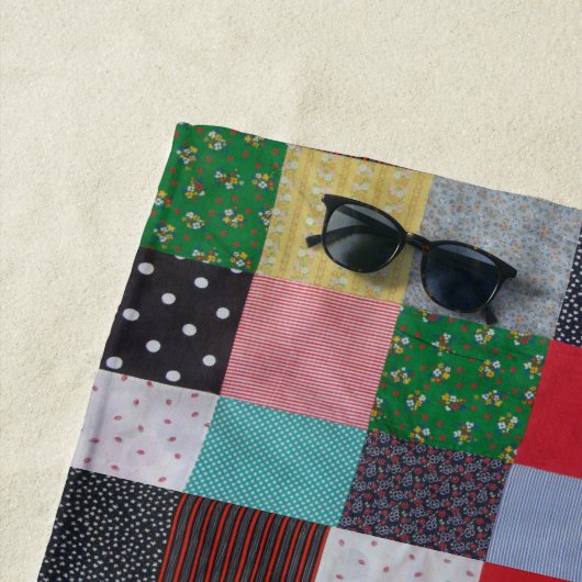 Kleurrijke Patterned Squares  Stijl Patchwork Strandlaken (In situ)