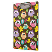 Kleurrijke Patterned Uilen en Bloemen Klembord (Links)