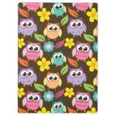 Kleurrijke Patterned Uilen en Bloemen Klembord (Achterkant)