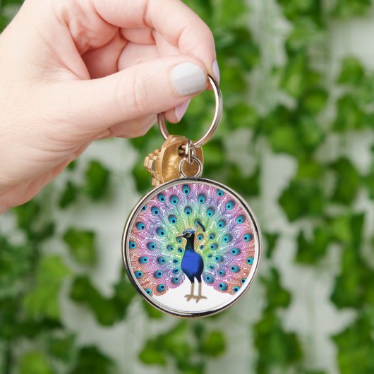Kleurrijke Pauw Sleutelhanger (Hand)