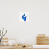 Kleurrijke Pauw Waterverf Kunst Poster (Keuken)
