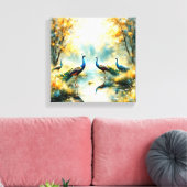 Kleurrijke Pauwen Canvas Kunst (Insitu (Woonkamer))