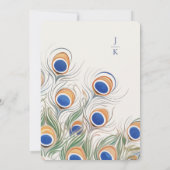 Kleurrijke pauwenboog | Monogram bruiloft Kaart (Achterkant)