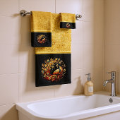 Kleurrijke pauwendans bad handdoek