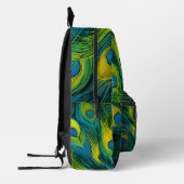 Kleurrijke pauwenveer bedrukte rugzak (Links)