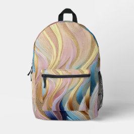 Kleurrijke pauwenveer bedrukte rugzak