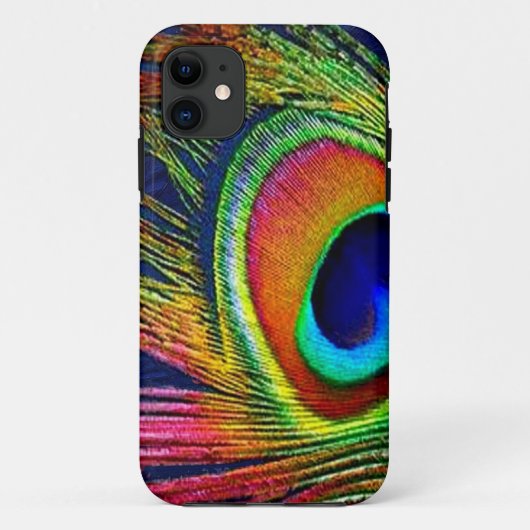 Kleurrijke Pauwveerprint Case-Mate iPhone Case (Achterkant)
