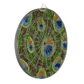 Kleurrijke Pauwveerprint Dartbord (Voorkant Links)