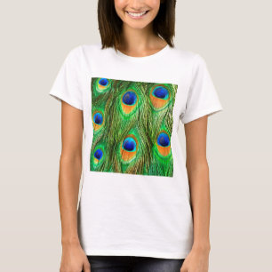 Kleurrijke Pauwveerprint T-shirt