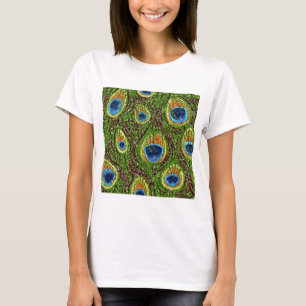 Kleurrijke Pauwveerprint T-shirt