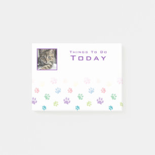 Kleurrijke Paw Drukt Paarse Foto Lijst Post-it® Notes