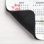 Kleurrijke Paw Prints 2025 Kalender Mousepad Muismat (Hoek)