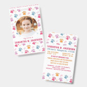 Kleurrijke Paw Prints Aangepaste Foto Veiligheid K Badge (Front & Back)