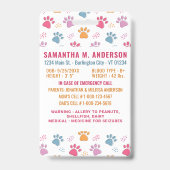 Kleurrijke Paw Prints Aangepaste Foto Veiligheid K Badge (Back)