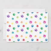 Kleurrijke Paw Prints Blauw Huisdier Verjaardag Fo Kaart (Achterkant)