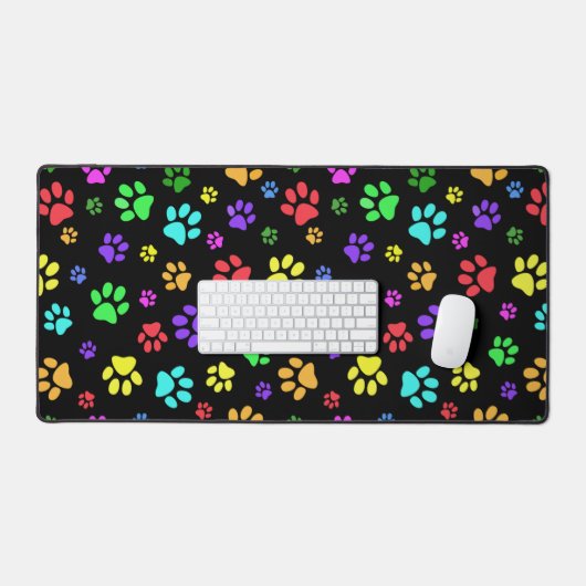 Kleurrijke Paw Prints Design Desk Mat (Keyboard & Muis)
